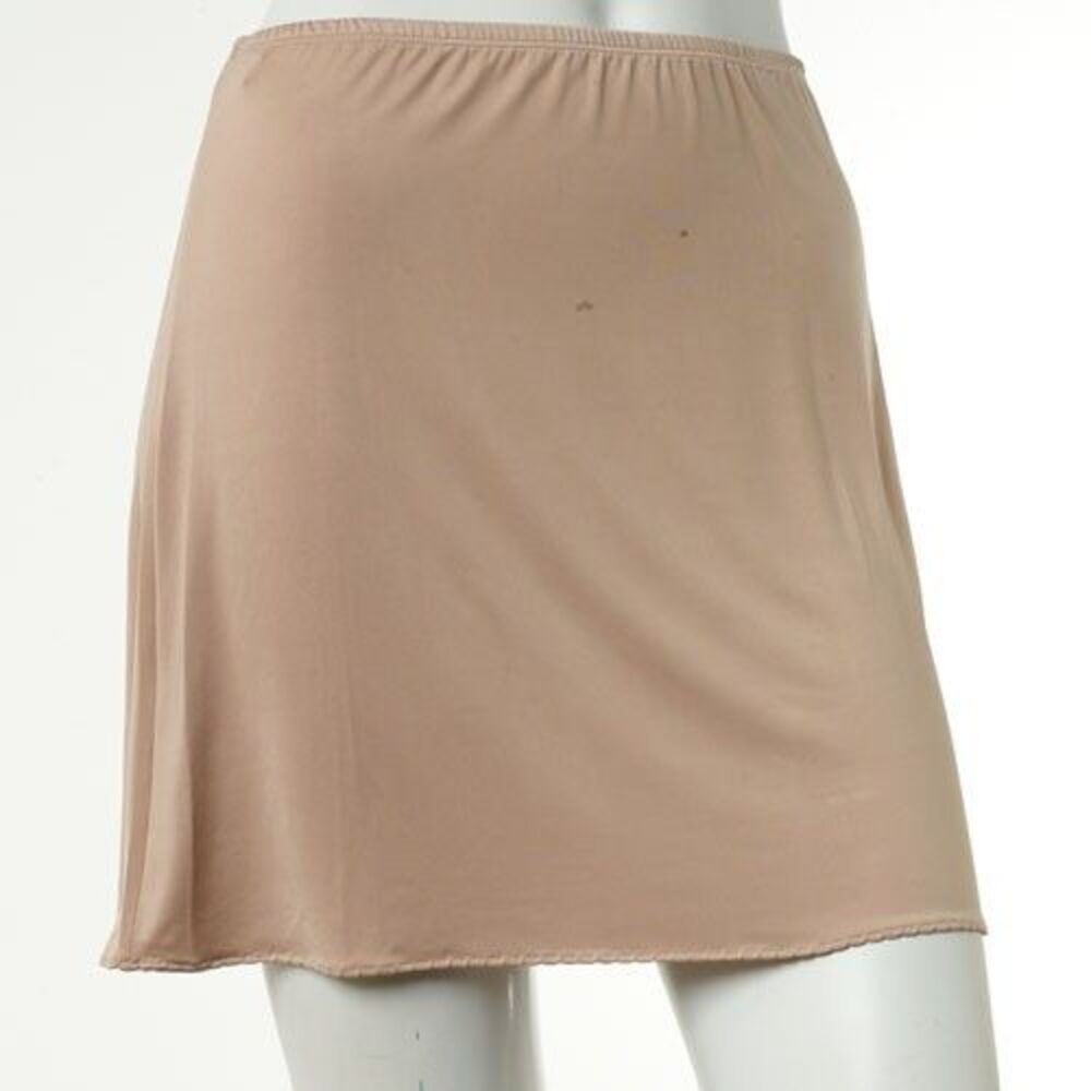 Jones New York Half Slip Womens Large Beige Plain Microfiber Anti Cling 16 Inch